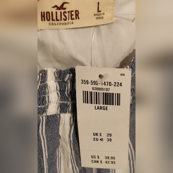 Hollister Blue and White Striped Romper - Picture 3 of 4